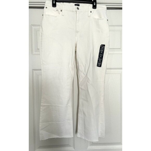 J.CREW Mid-Rise Flare Crop Signature Stretch White Jeans - Picture 16 of 16